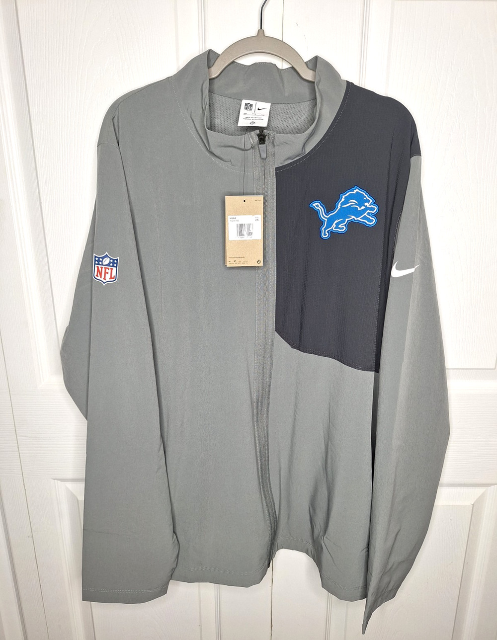 Nike Detroit Lions Sideline Elite Full-Zip Jacket Grey IF8200-002 sz 2XL Rare